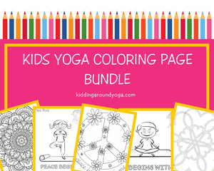 Yoga Coloring Page Bundle | Kids Yoga Coloring Pages | Printable