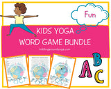 Yoga Word Game Bundle | Fun Kids Yoga Games | Printable